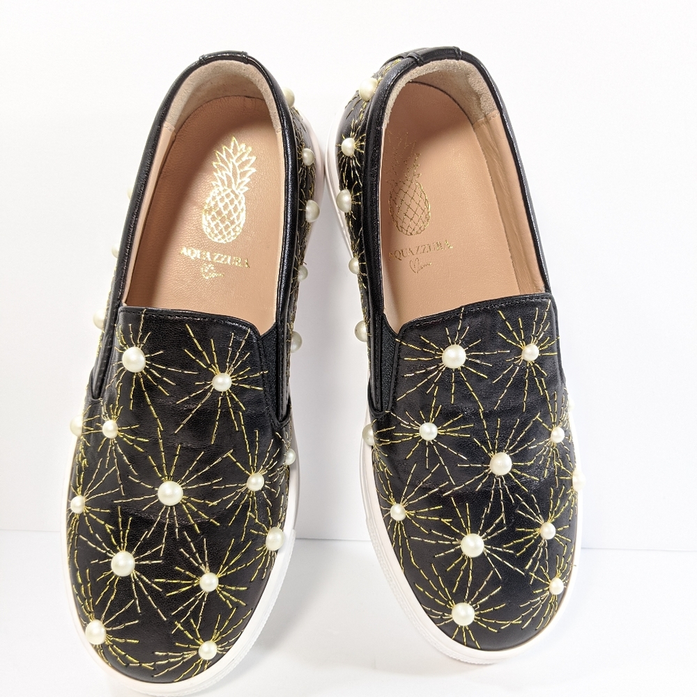 Aquazzura Cosmic Pearls Slip on Shoes - Picture 2 of 6